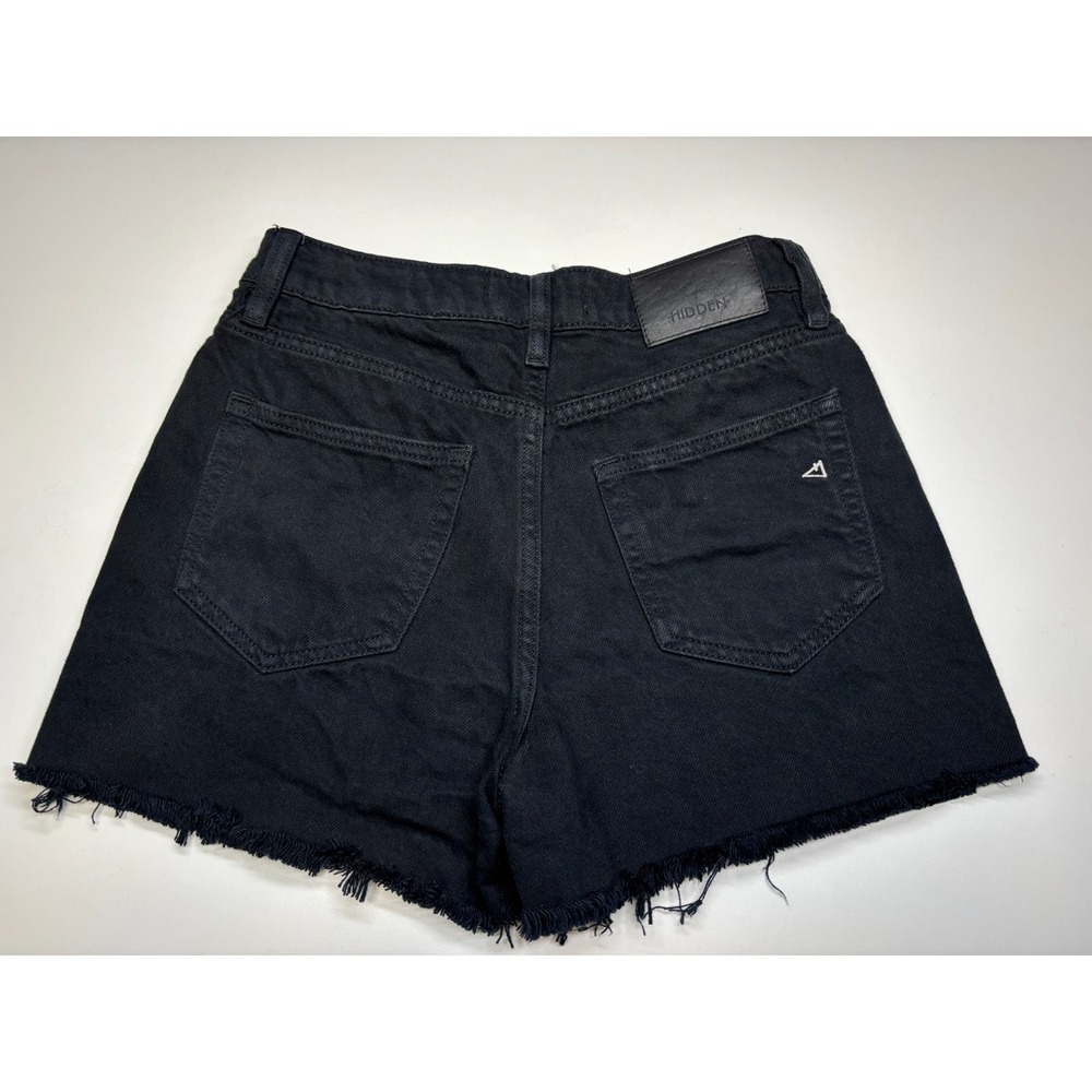 Hidden Jean Shorts Womens XS Black 100% Cotton Cut Offs - Picture 2 of 11